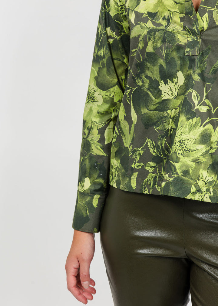 Hinson Wu Monica Long Sleeve Autumn Floral Print Shirt available at Barbara Katz
