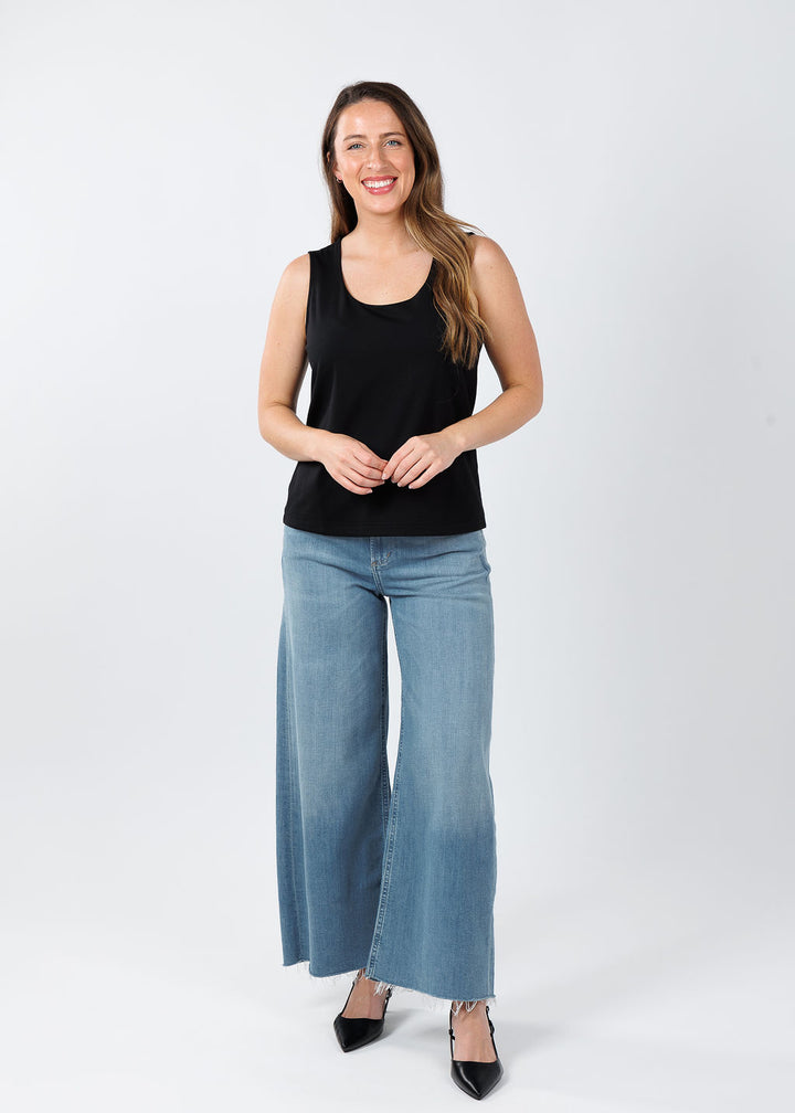 Hinson Wu Sleeveless Scoop Tank in Black available at Barbara Katz