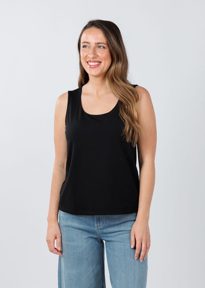 Hinson Wu Sleeveless Scoop Tank in Black available at Barbara Katz