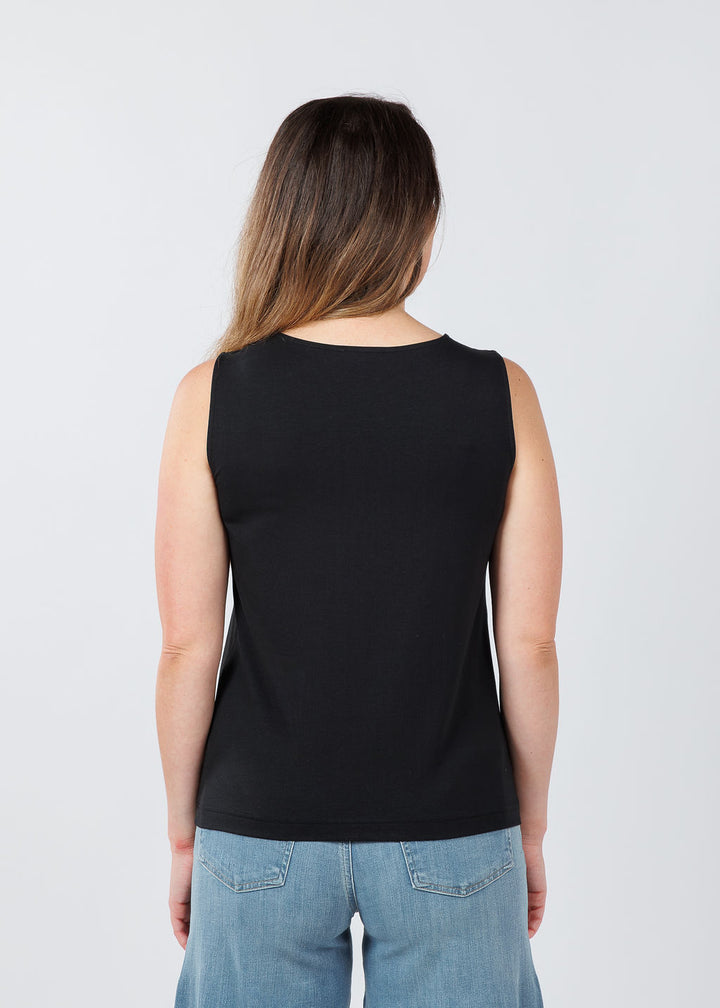 Hinson Wu Sleeveless Scoop Tank in Black available at Barbara Katz