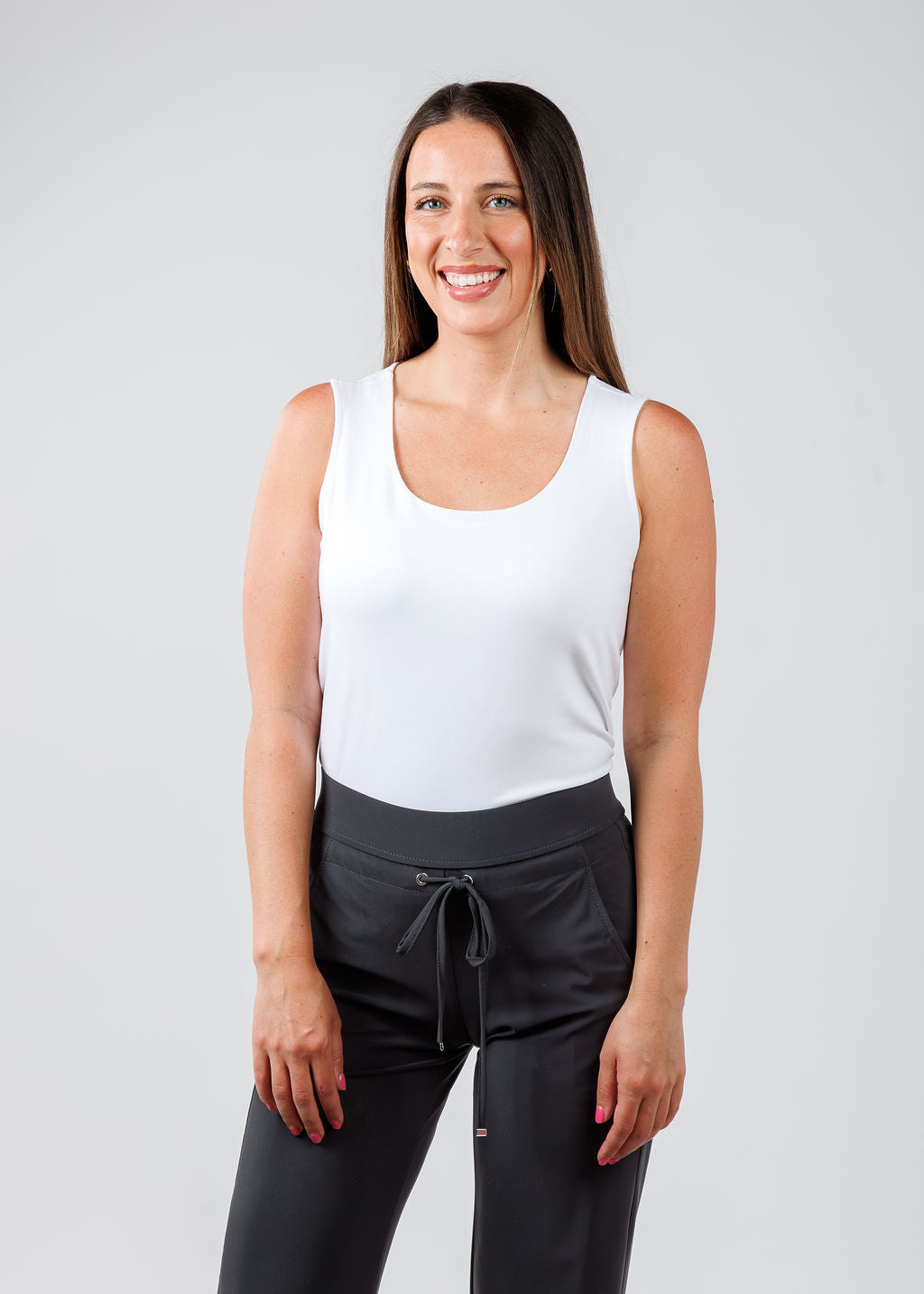 Hinson Wu Sleeveless Scoop Tank - White available at Barbara Katz 
