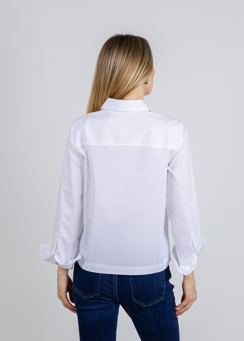 Hinson Wu Venus Long Sleeve Metallic Bead Shirt in White available at Barbara Katz