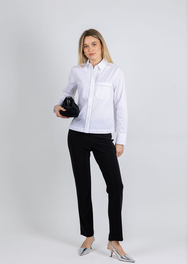 Hinson Wu Venus Long Sleeve Metallic Bead Shirt in White available at Barbara Katz
