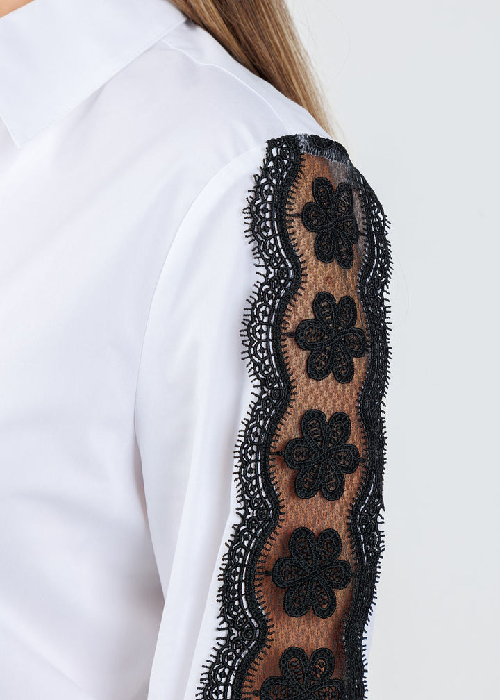 Hinson Wu Venus Long Sleeve Shirt in White/Black available at Barbara Katz