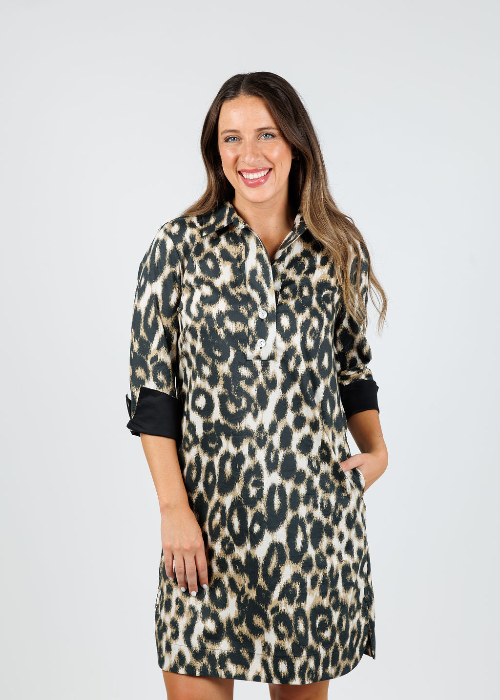 Hinson Wu Aileen 3/4 Sleeve Animal Print Dress available at Barbara Katz