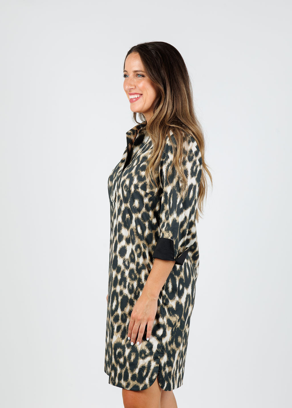 Hinson Wu Aileen 3/4 Sleeve Animal Print Dress available at Barbara Katz