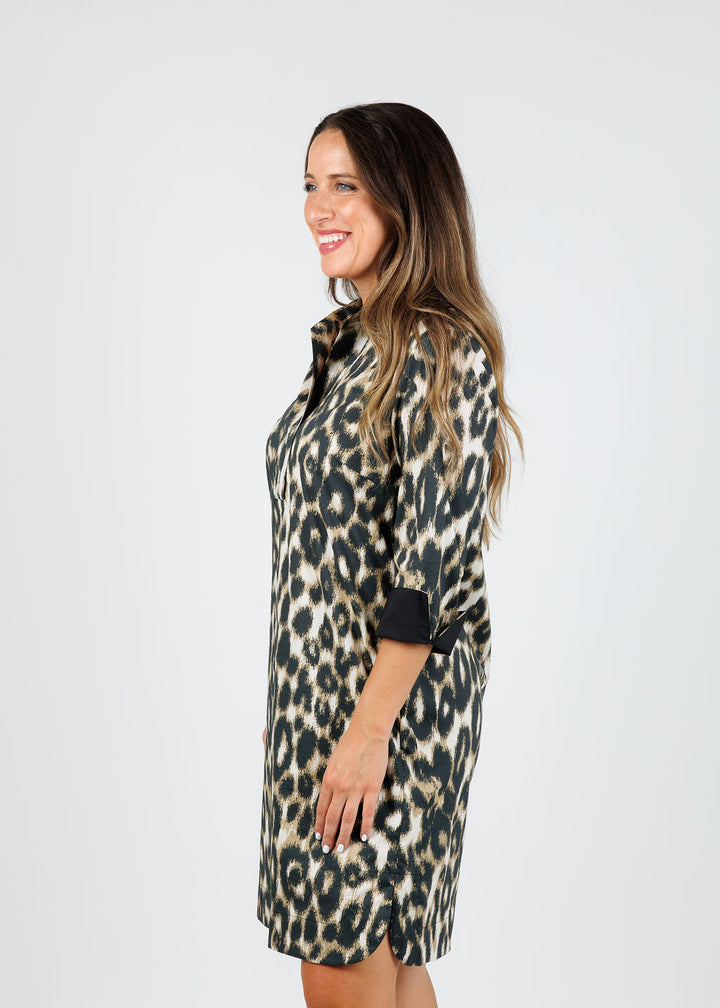 Hinson Wu Aileen 3/4 Sleeve Animal Print Dress available at Barbara Katz