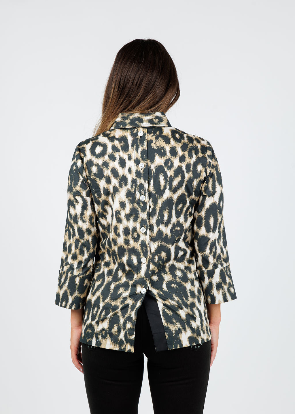 Hinson Wu Aileen 3/4 Sleeve Animal Print Shirt available at Barbara Katz