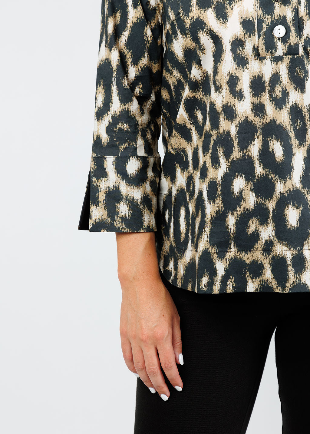 Hinson Wu Aileen 3/4 Sleeve Animal Print Shirt available at Barbara Katz