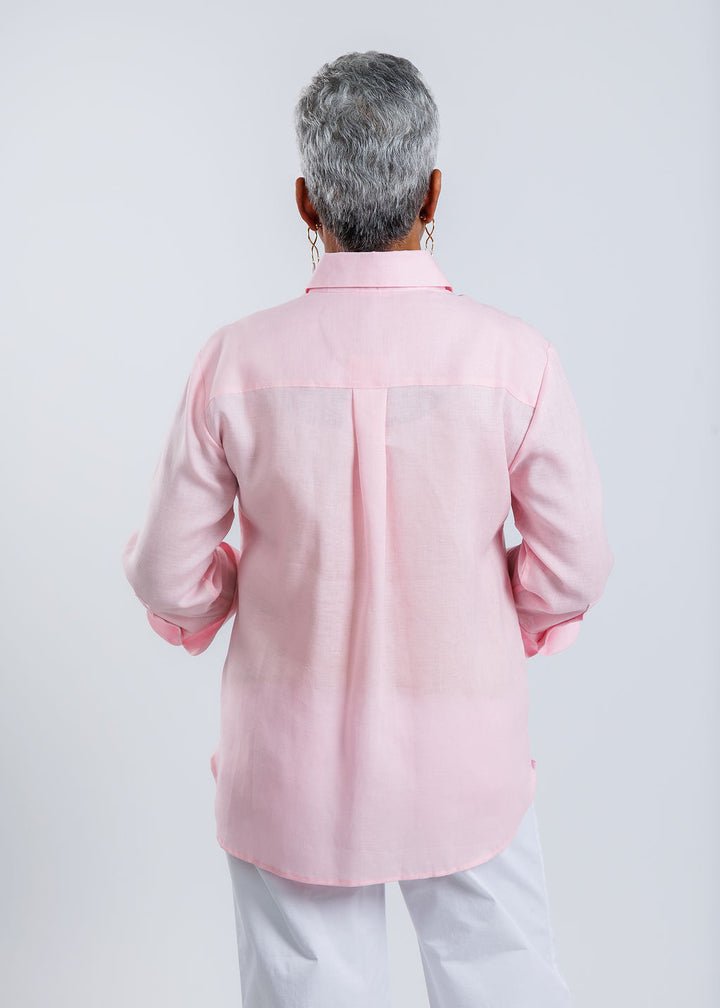 Hinson Wu Margot 3/4 Sleeve Shirt in Pink available at Barbara Katz