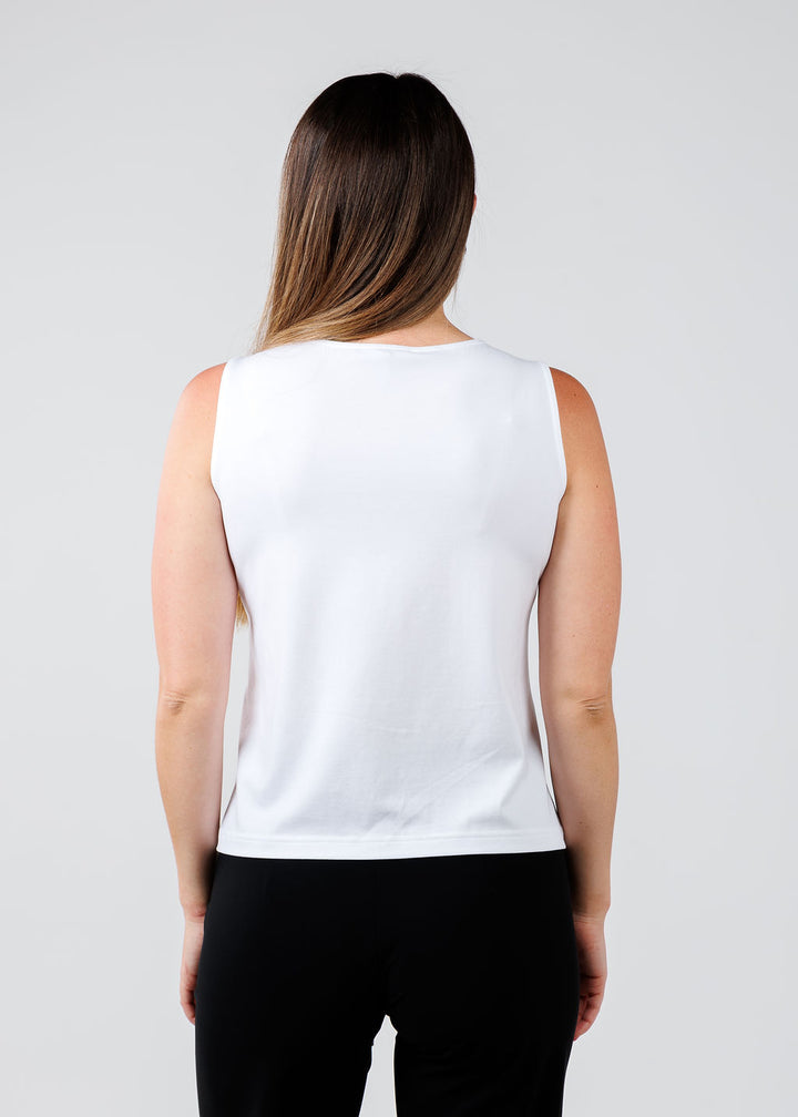 Hinson Wu Sleeveless Scoop Tank - White available at Barbara Katz 