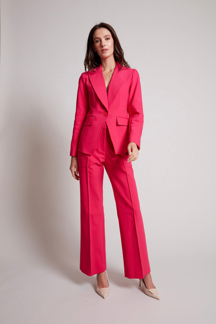 Adroit Atelier Preston Pin Tuck Pants With Slant Pockets in Raspberry available at Barbara Katz