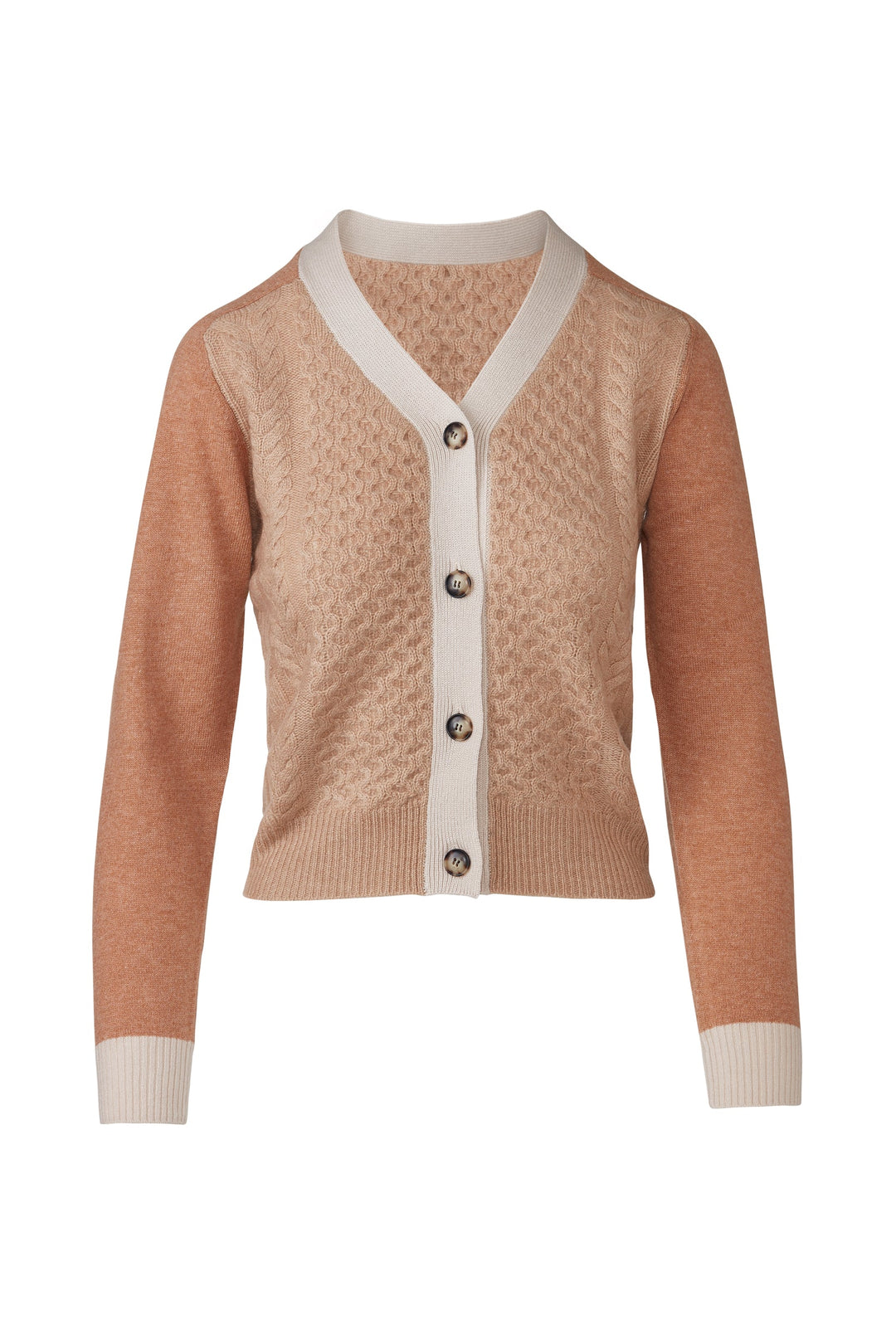 Kinross &amp;Isla Mixed Stitch Vee Cardigan available at Barbara Katz