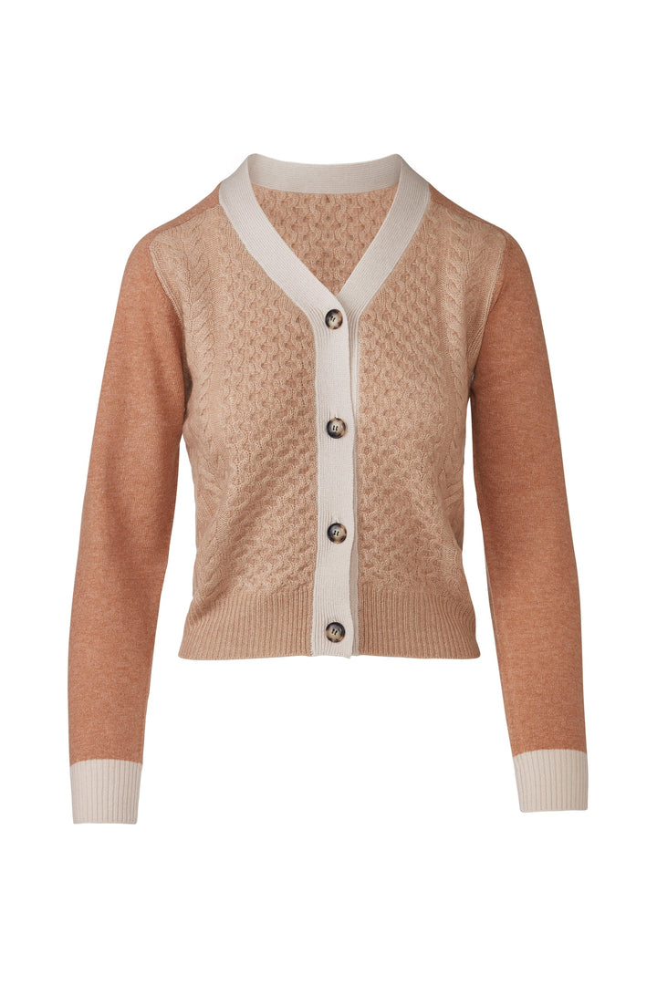Kinross &amp;Isla Mixed Stitch Vee Cardigan available at Barbara Katz