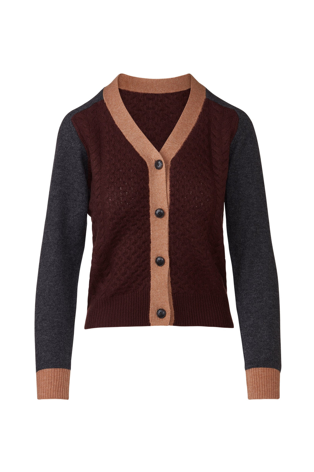 Kinross &amp;Isla Mixed Stitch Vee Cardigan available at Barbara Katz