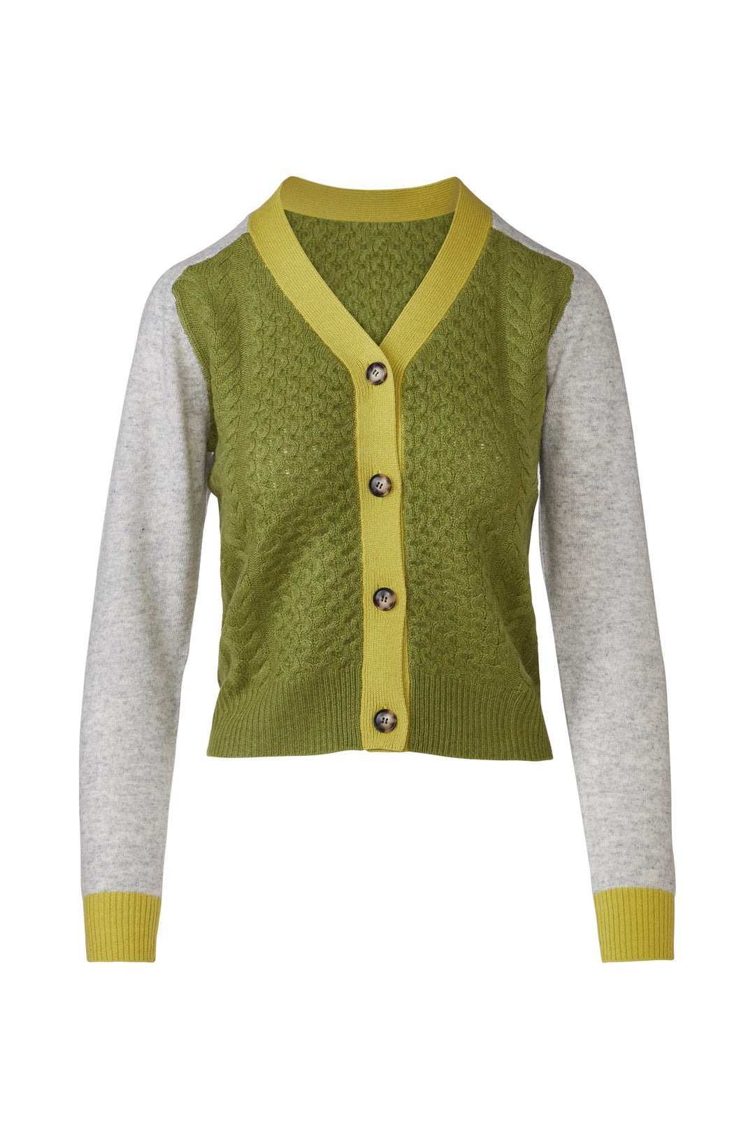 Kinross &amp;Isla Mixed Stitch Vee Cardigan available at Barbara Katz