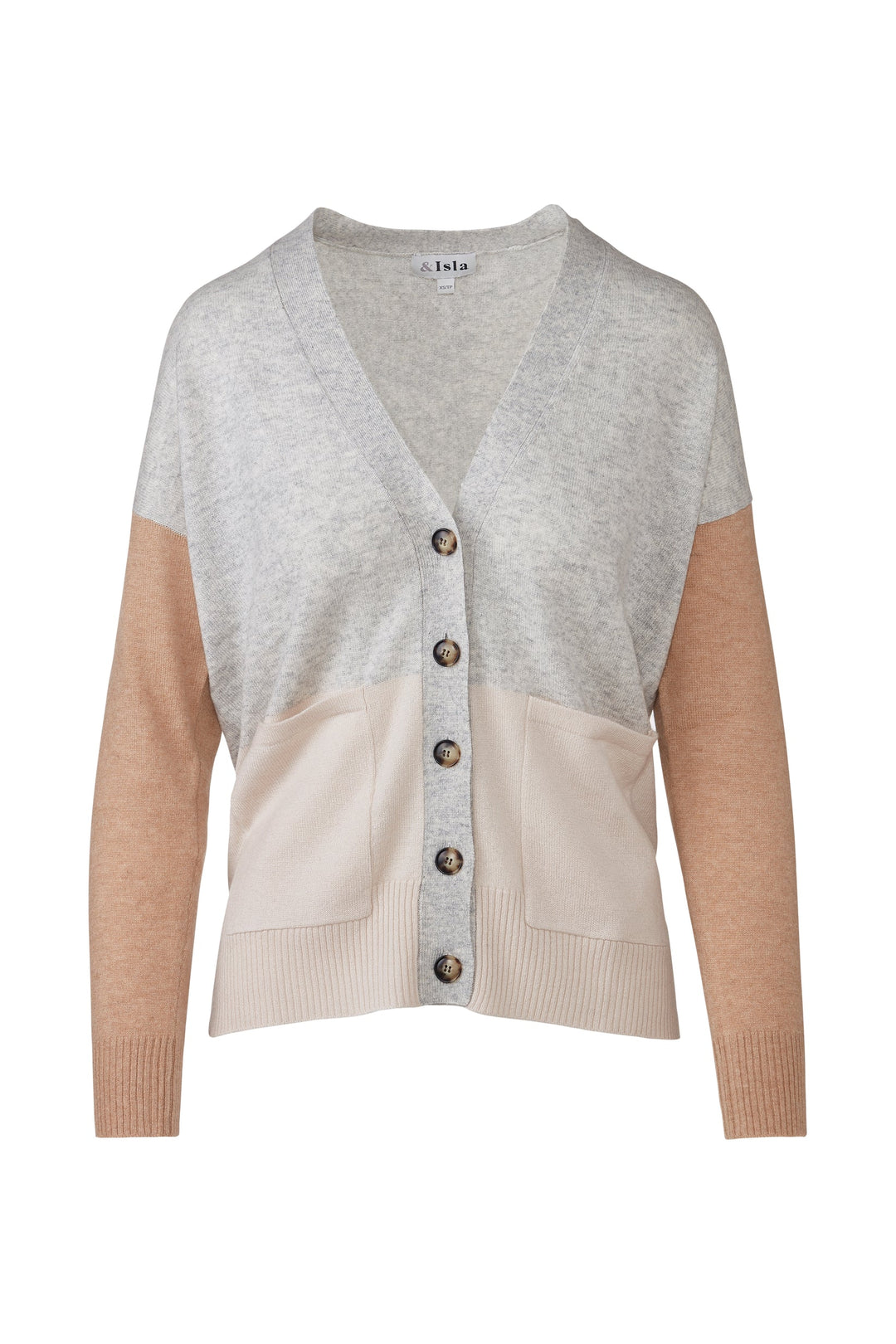 Kinross &amp;Isla Easy Colorblock Vee Cardigan available at Barbara Katz