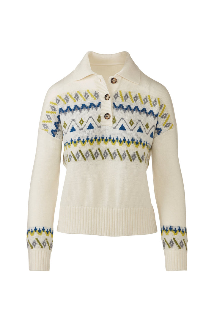 Kinross &amp;Isla Fairisle Button Polo available at Barbara Katz