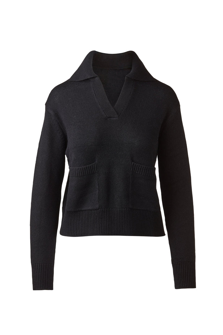 Kinross &amp;Isla Splitneck Pocket Polo available at Barbara Katz