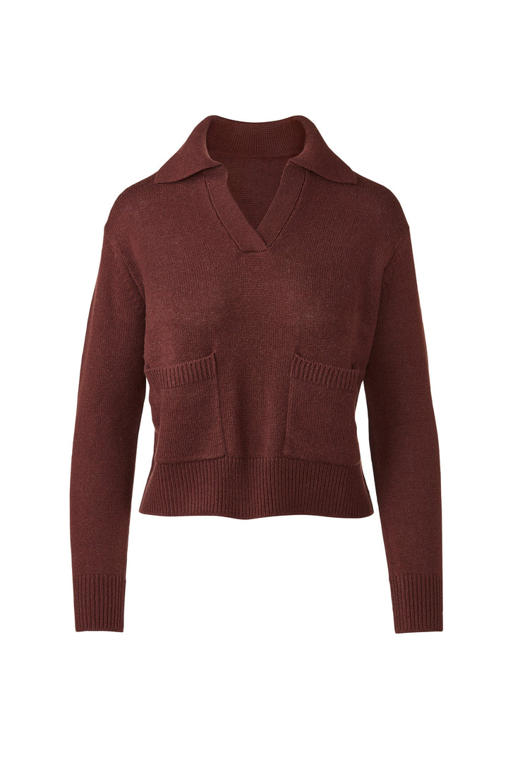 Kinross &amp;Isla Splitneck Pocket Polo available at Barbara Katz
