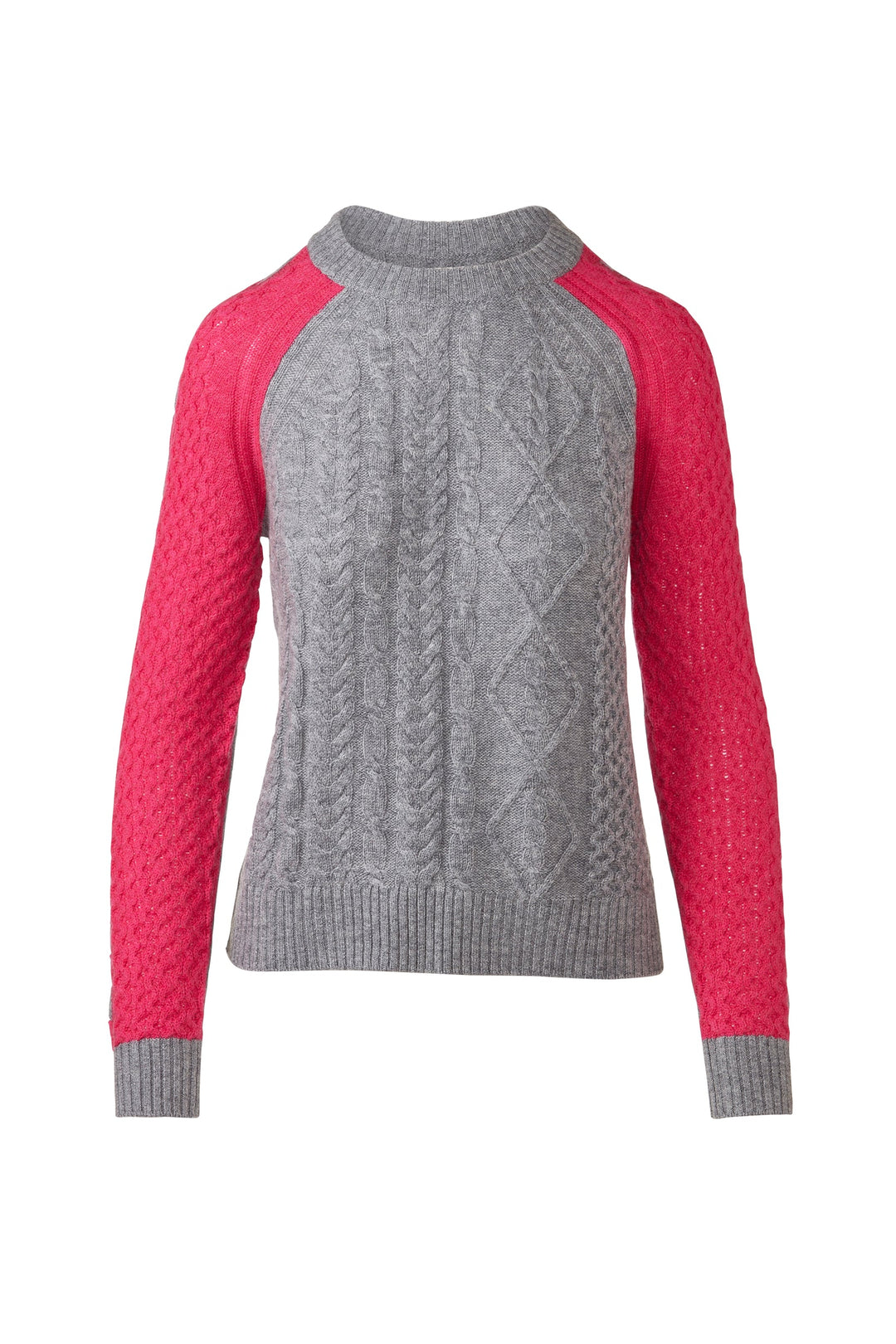 Kinross &amp;Isla Colorblock Cable Crew Sweater available at Barbara Katz
