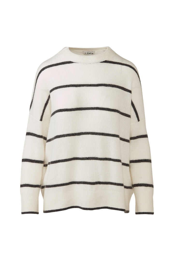 Kinross &amp;Isla Lofty Oversized Stripe Crew Sweater available at Barbara Katz