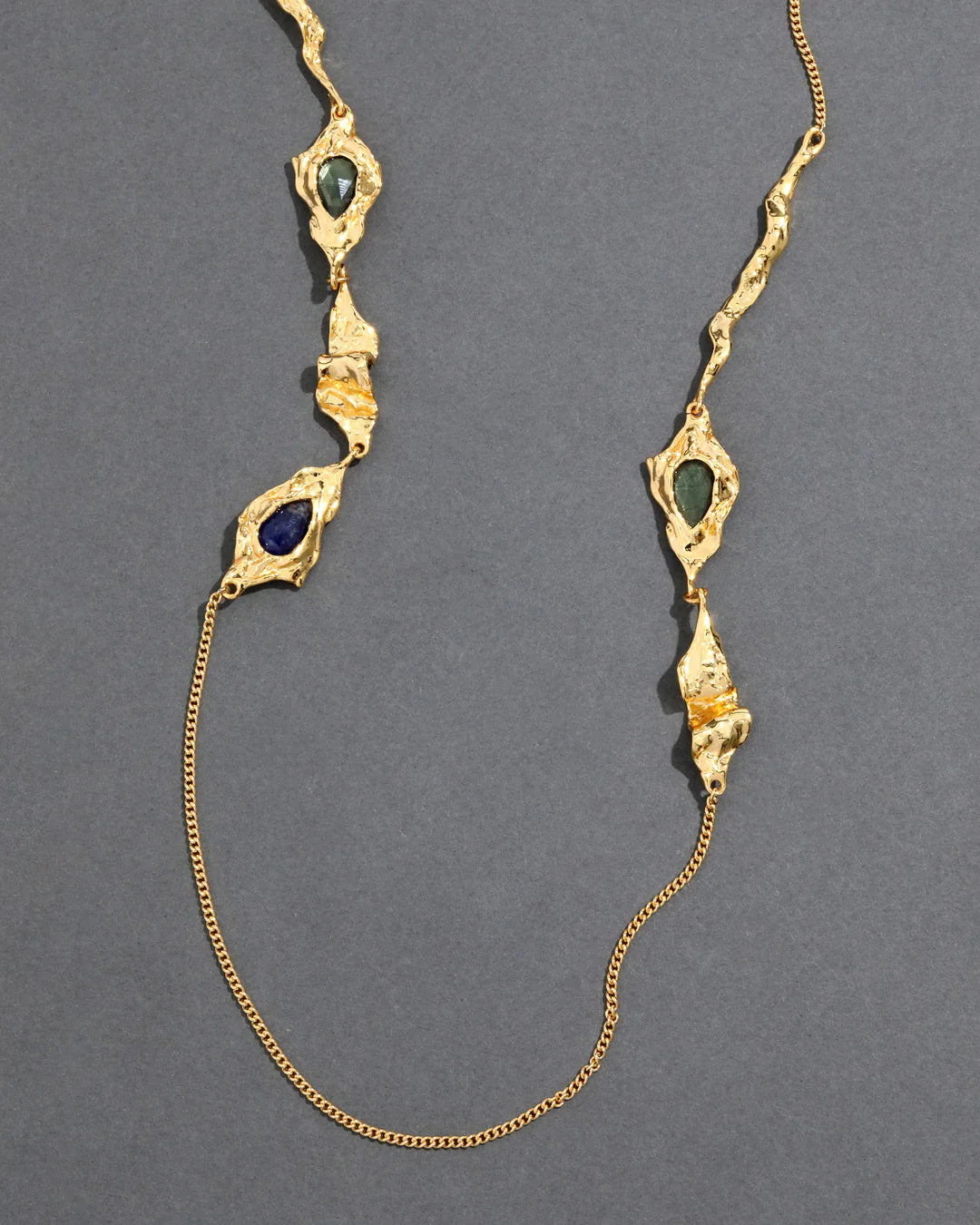 Alexis Bittar Brut Gold Long Station Necklace