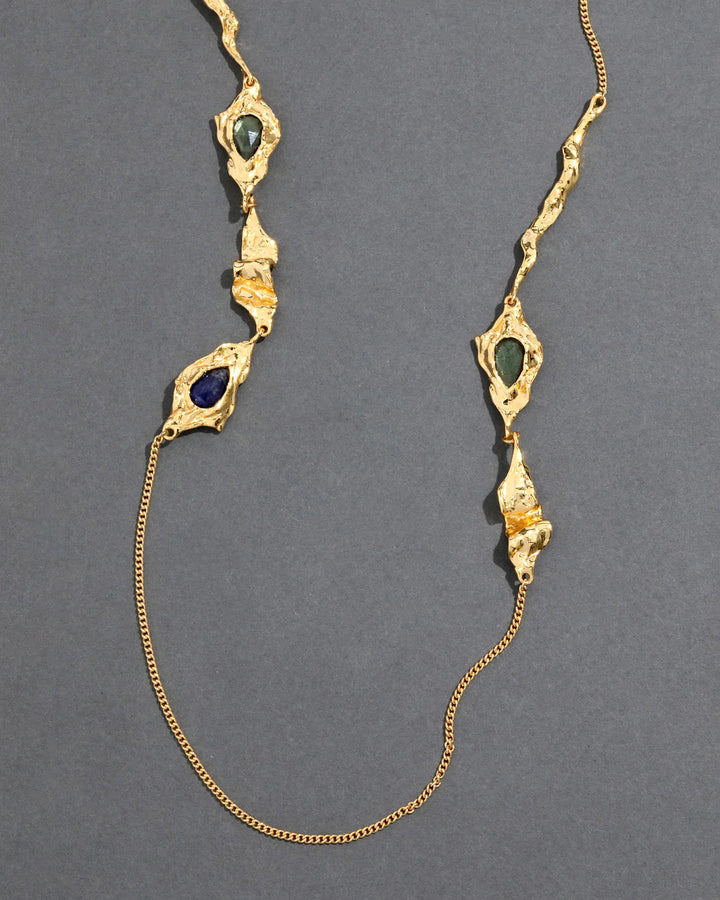Alexis Bittar Brut Gold Long Station Necklace