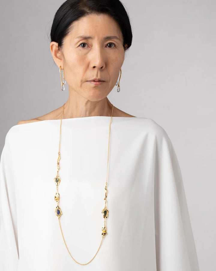 Alexis Bittar Brut Gold Long Station Necklace