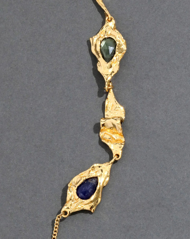Alexis Bittar Brut Gold Long Station Necklace