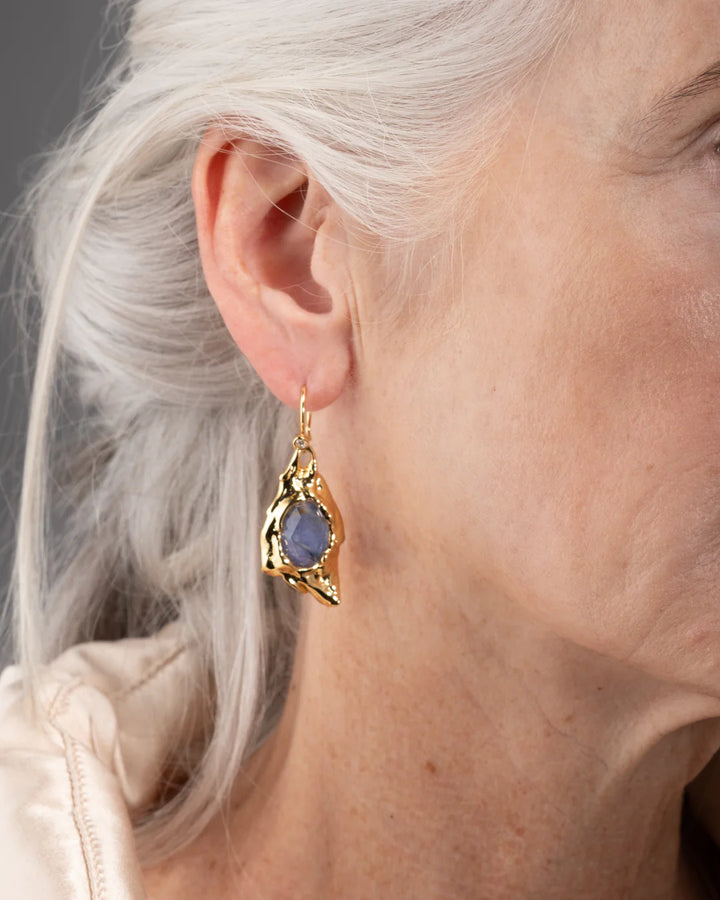 Alexis Bittar Brut Gold Sodalite Wire Earring