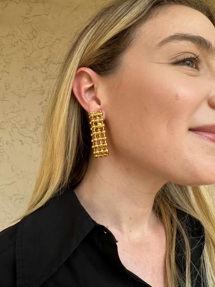 Beaded Chain Clip Earring