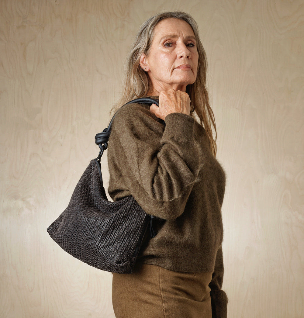 Daniella Lehavi Dallas Contour Shoulder Bag in Oak available at Barbara Katz