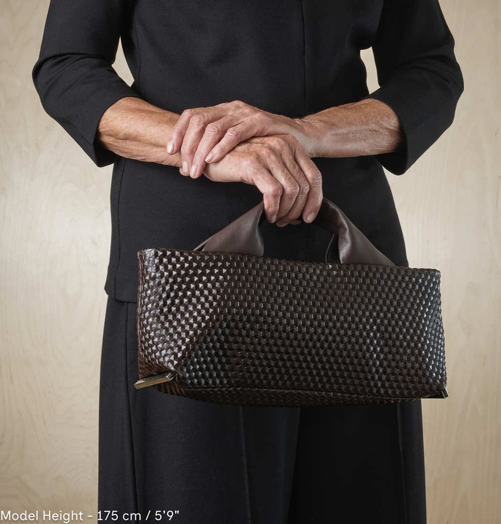 Daniella Lehavi Alexa Landscape Bag in 3D Chocolate available at Barbara Katz