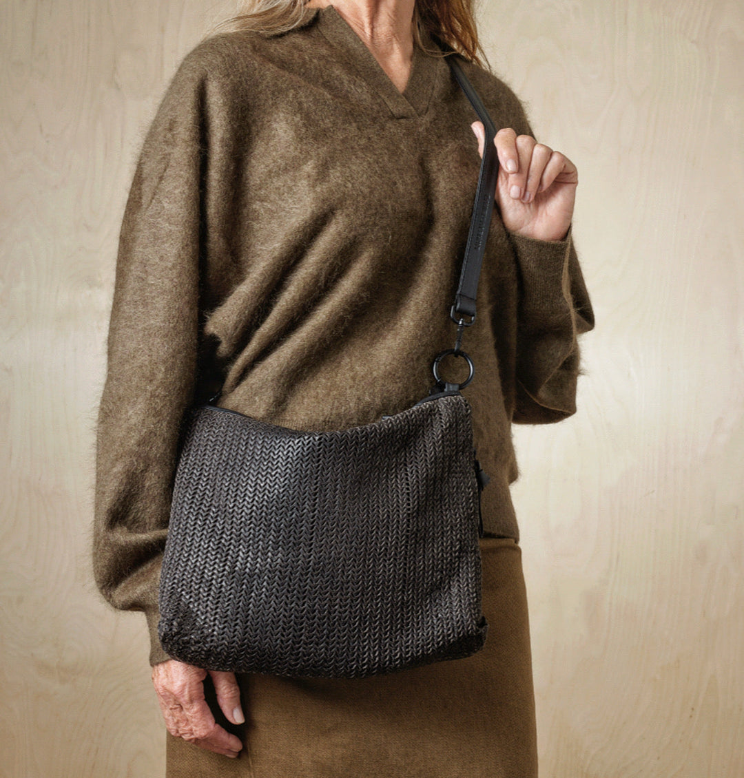 Daniella Lehavi Dallas Contour Shoulder Bag in Oak available at Barbara Katz