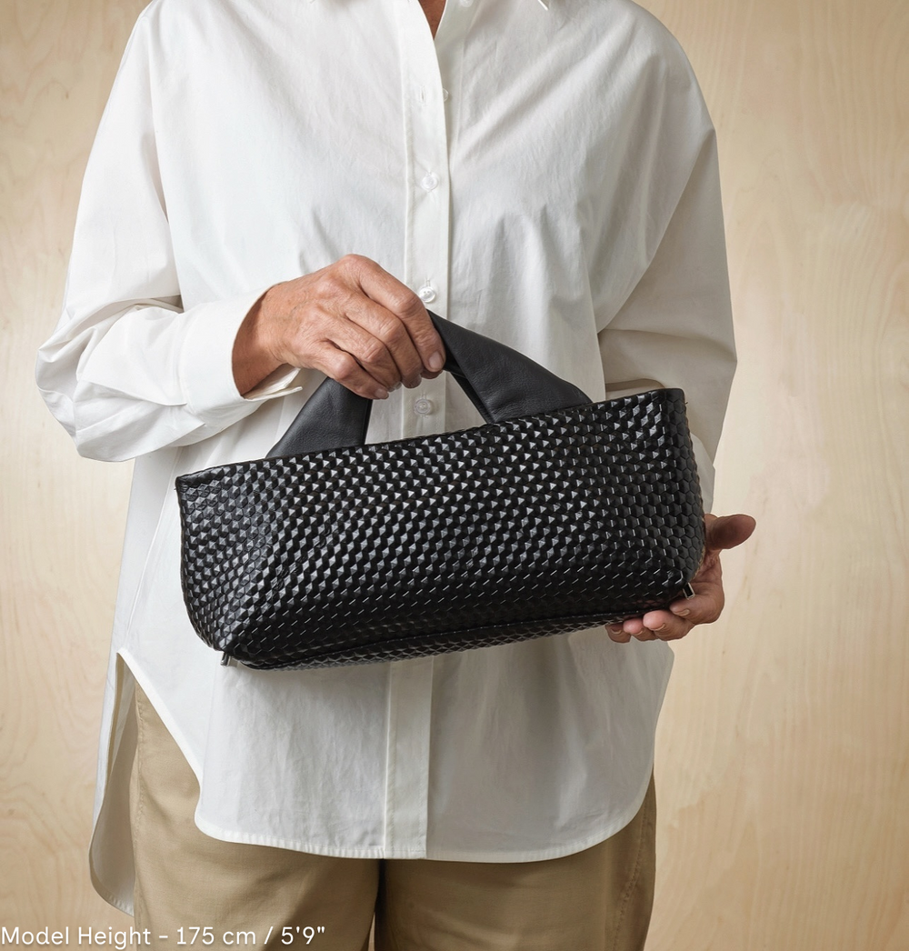 Daniella Lehavi Alexa Landscape Bag in 3D Black available at Barbara Katz