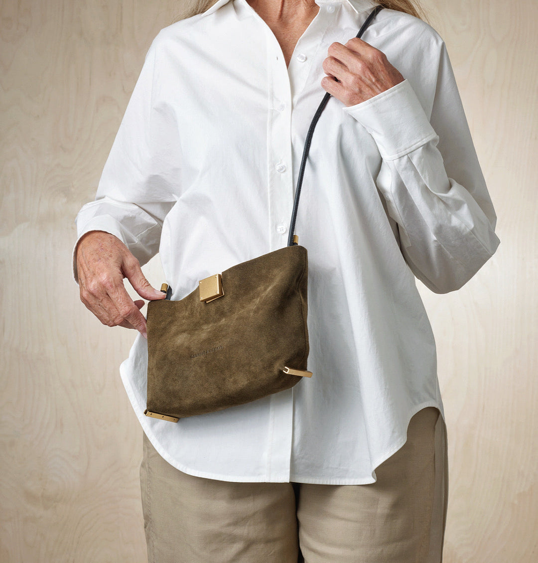 Daniella Lehavi Capri Clutch Bag in Rifle Green available at Barbara Katz