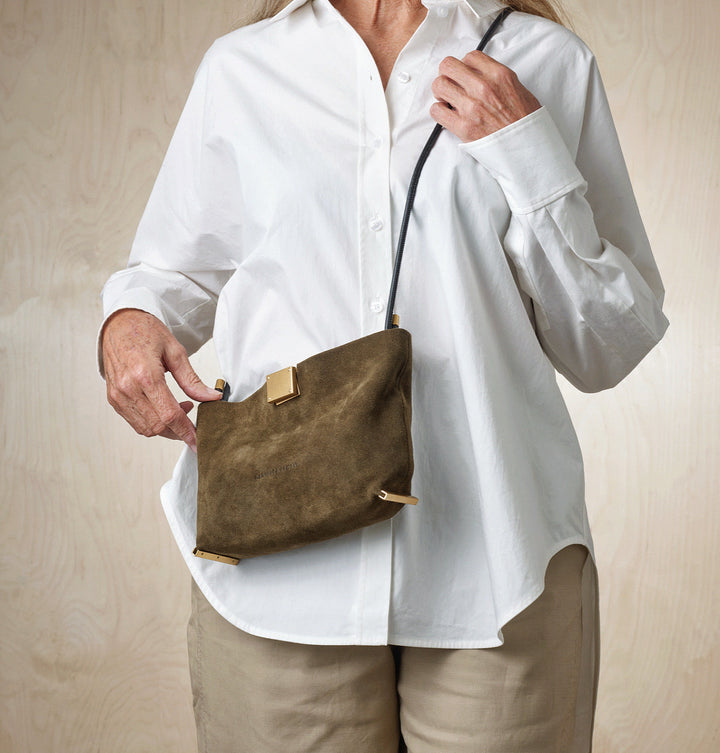 Daniella Lehavi Capri Clutch Bag in Rifle Green available at Barbara Katz