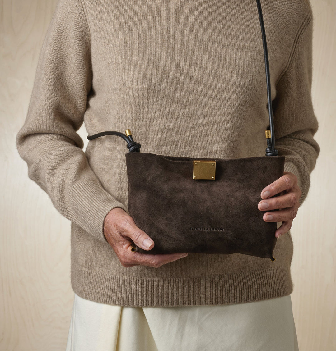 Daniella Lehavi Capri Clutch Bag in Chocolate available at Barbara Katz