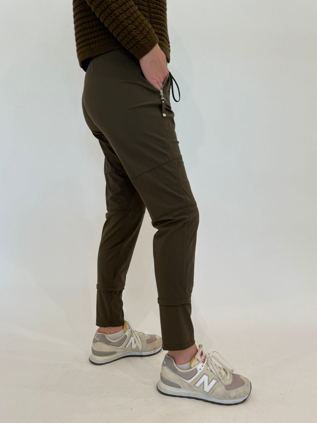 Raffaello Rossi Olive Candy Pants available at Barbara Katz