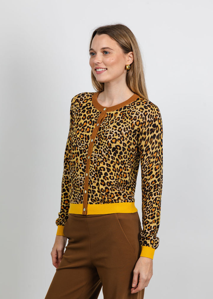 In Bed With You Contrast Edge Animal Print Cardigan available at Barbara Katz
