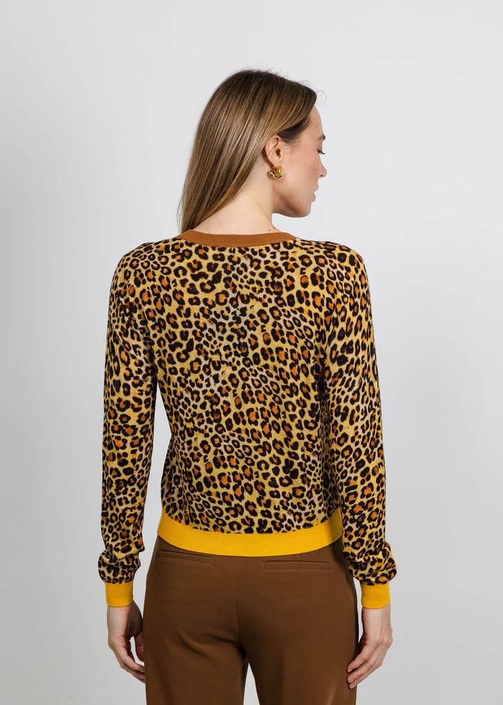 In Bed With You Contrast Edge Animal Print Cardigan available at Barbara Katz