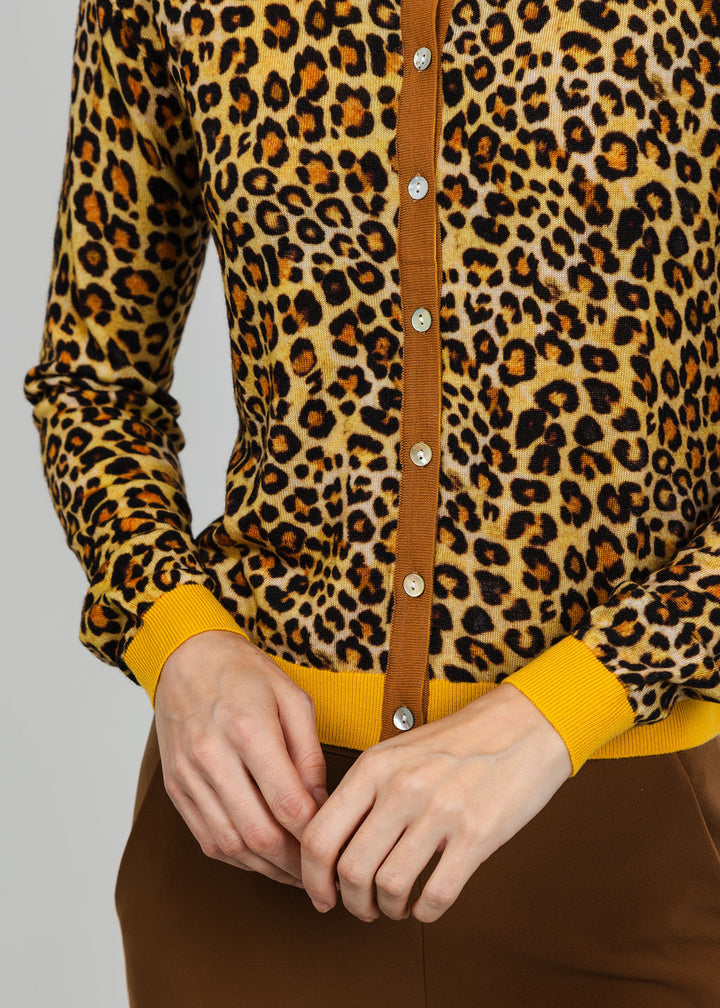 In Bed With You Contrast Edge Animal Print Cardigan available at Barbara Katz