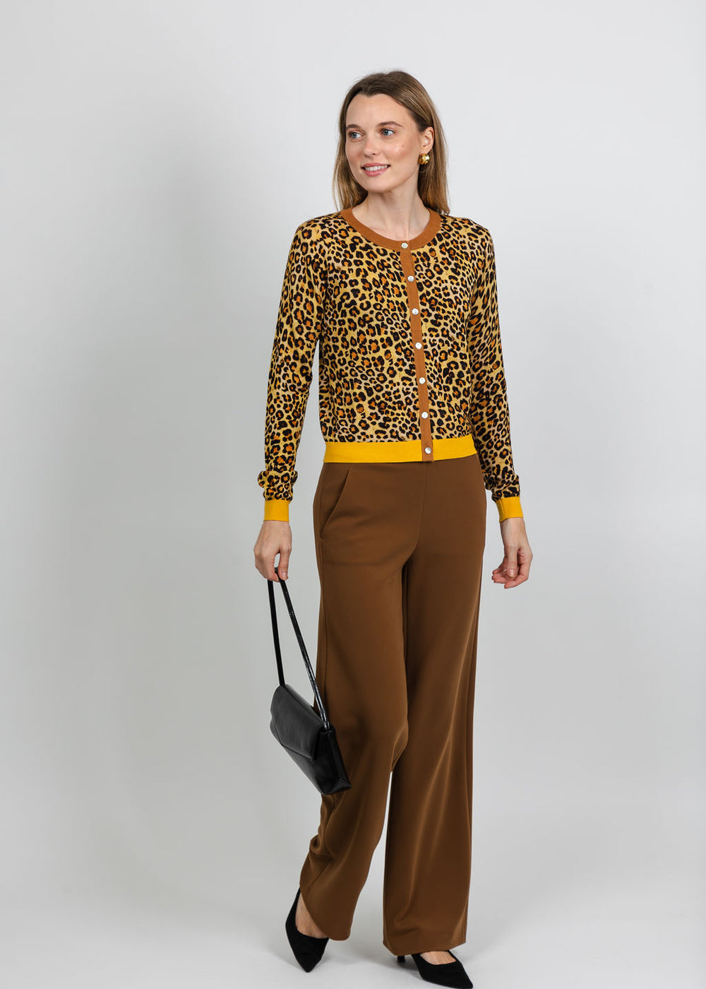 In Bed With You Contrast Edge Animal Print Cardigan available at Barbara Katz