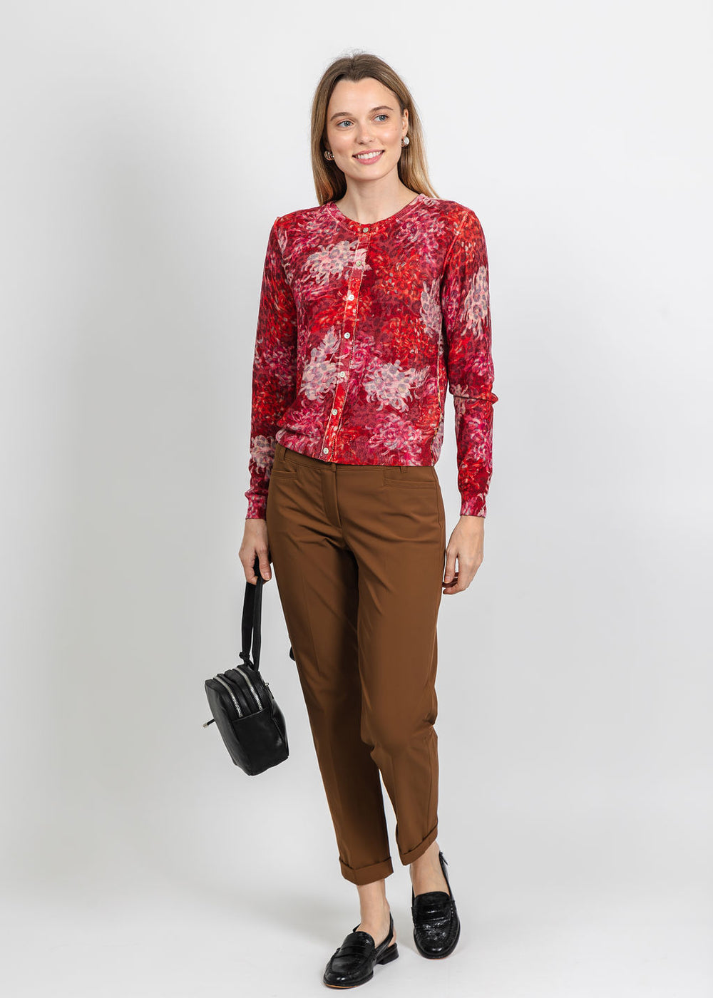 In Bed With You Reversible Crew Neck Cardigan in Animal Floral available at Barbara Katz