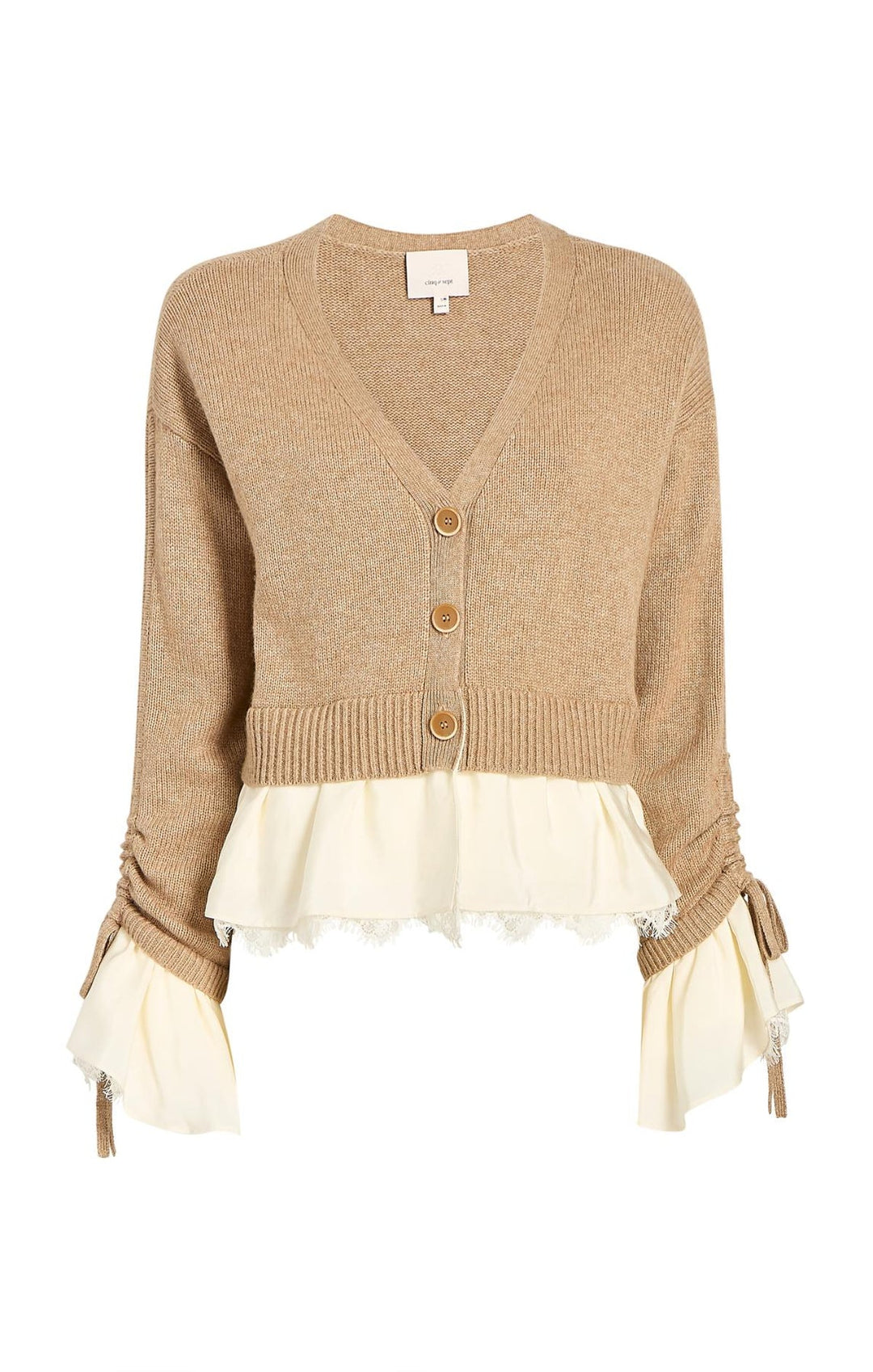 Cinq a Sept Atley Cardigan in Cappuccino/Ivory available at Barbara Katz