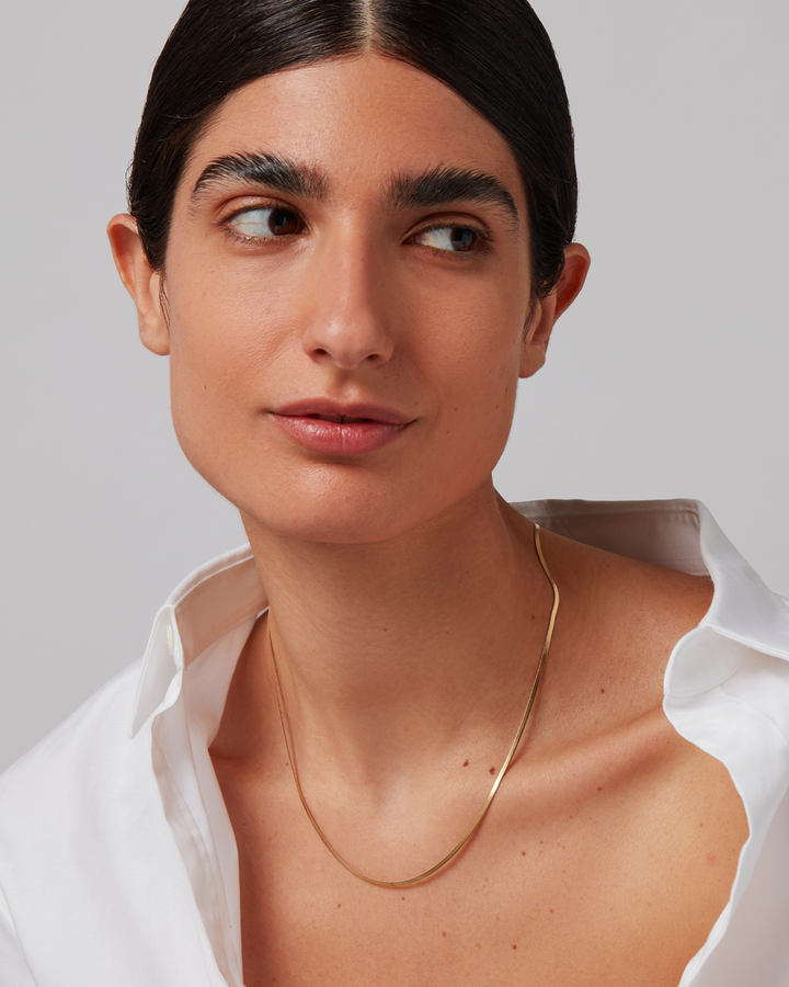 Jenny Bird Zeina Slim Chain Necklace in Gold available at Barbara Katz