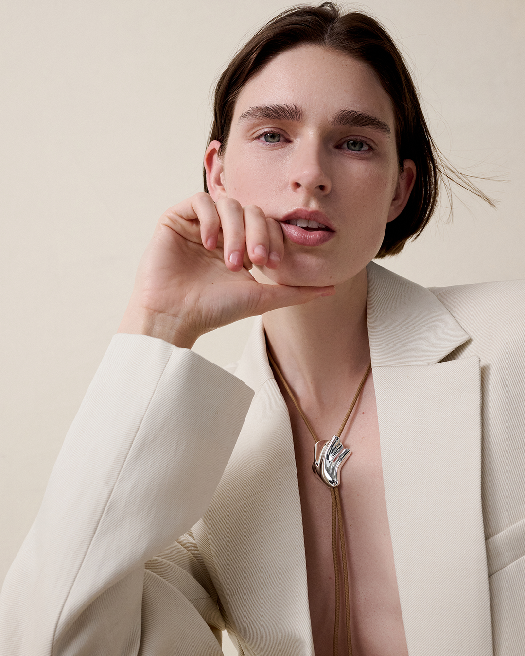 Lydia Bolo Tie Necklace - Silver