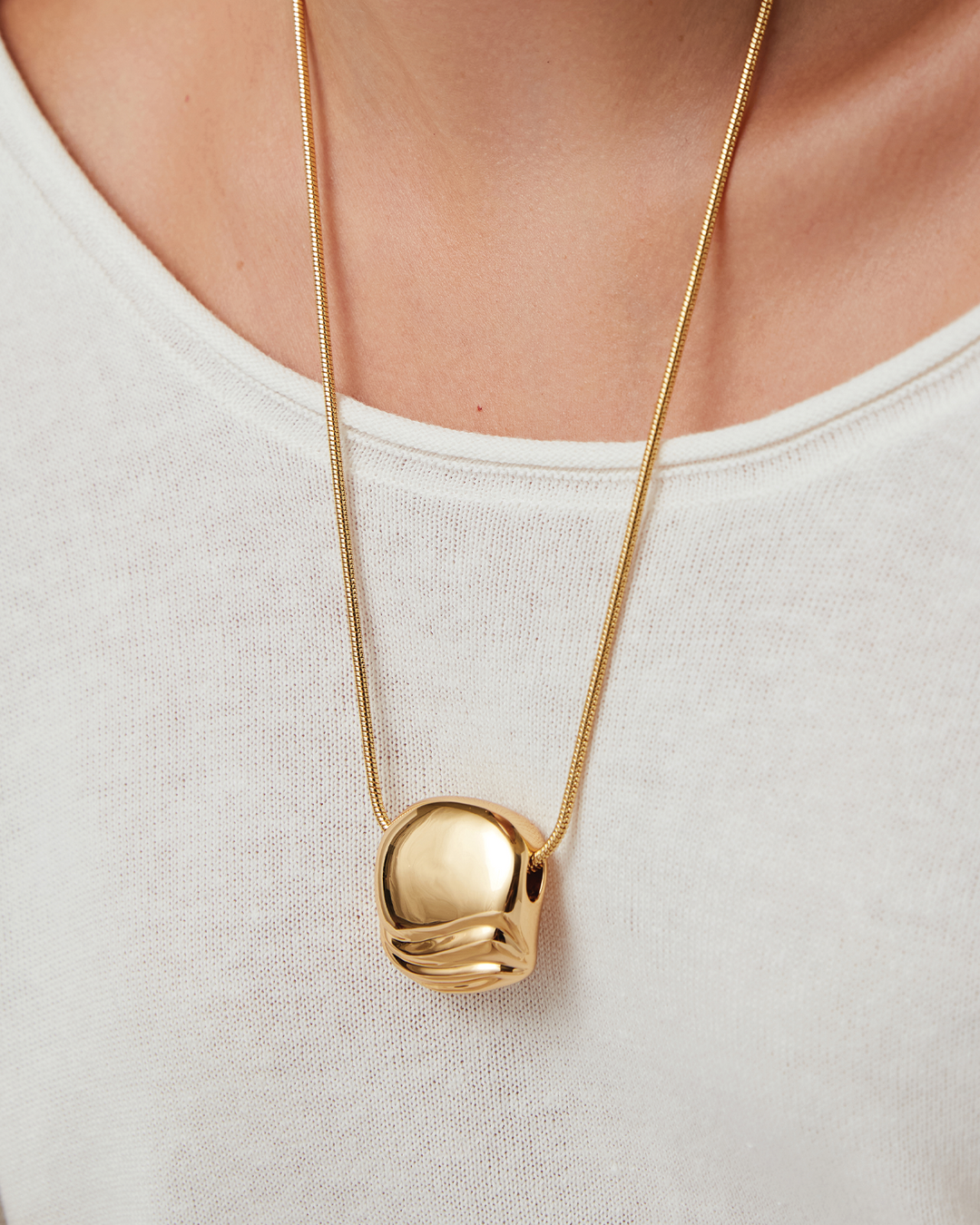 Jenny Bird Rue Pendant Necklace 38" in Gold available at Barbara Katz