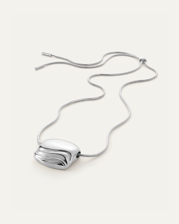 Jenny Bird Rue Pendant Necklace 38" in Silver available at Barbara Katz